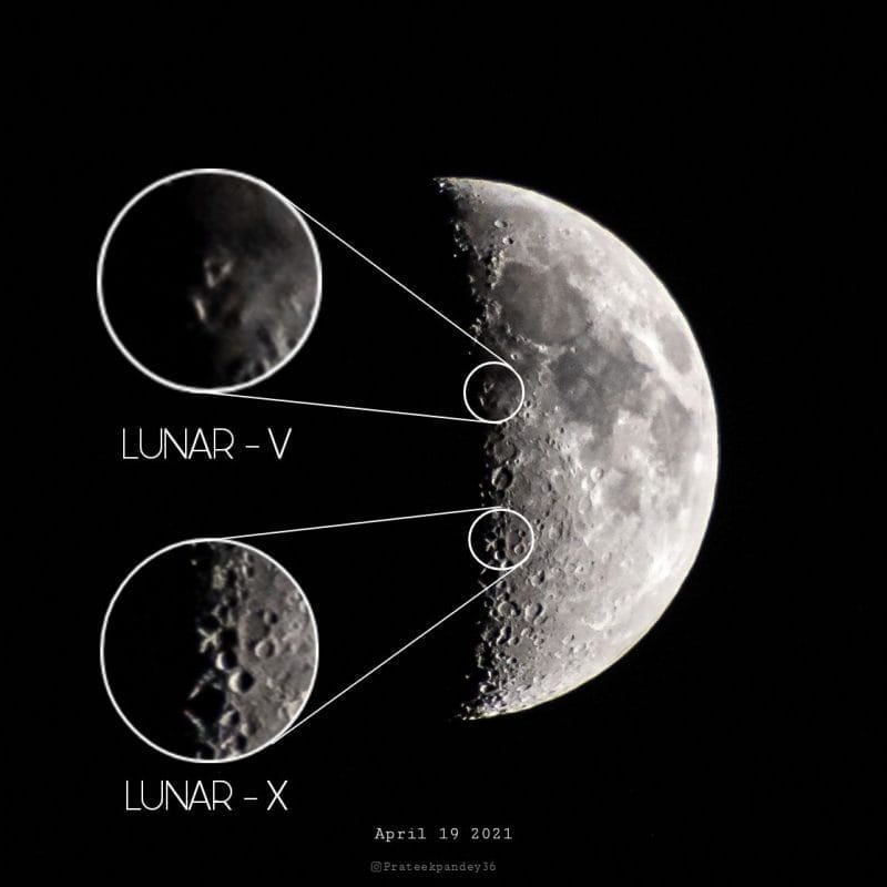 Lunar X and V Moon Phases