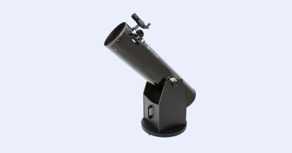  Zhumell Z10m Dobsonian. Easy use, large aperture. Great night sky views