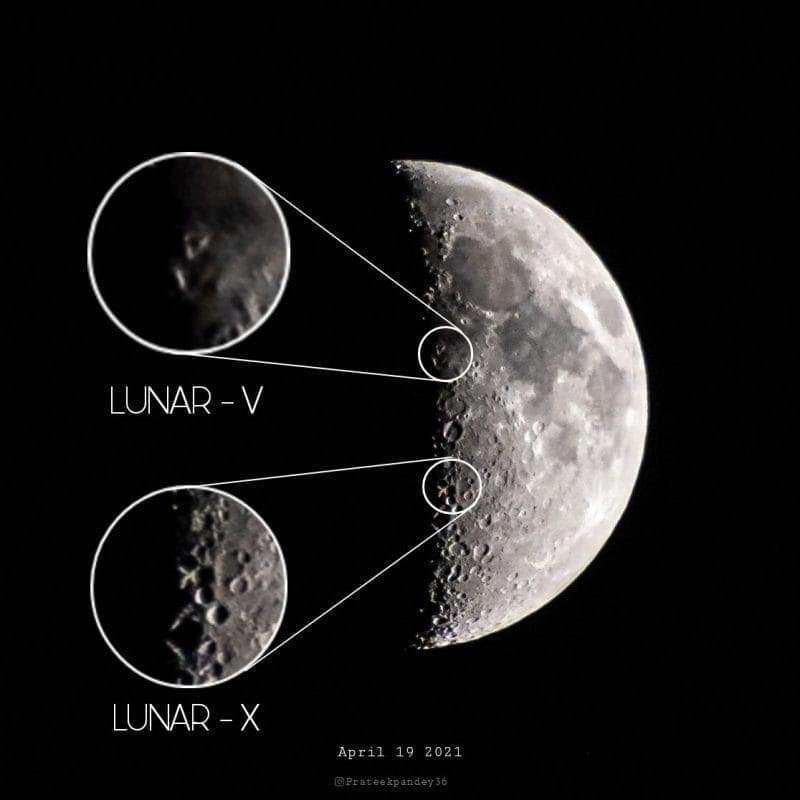 Lunar X and V Moon Phases